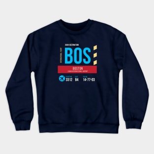 Boston Airport Stylish Luggage Tag (BOS) Crewneck Sweatshirt